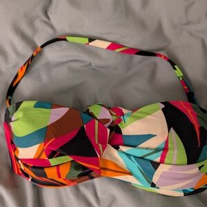 Bar III Multicolor Abstract Bikini Top
